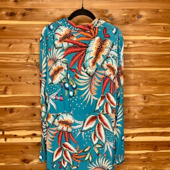 Farm Rio Teal Leaf Maxi Dress - Picture 6 of 7